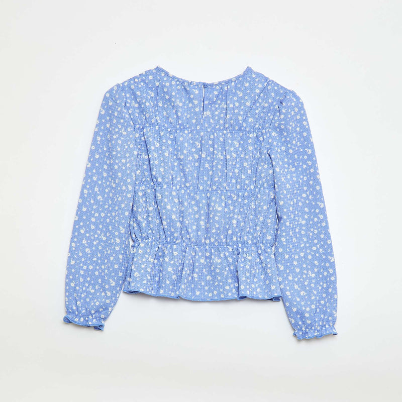 Blouse à motif en maille crêpée