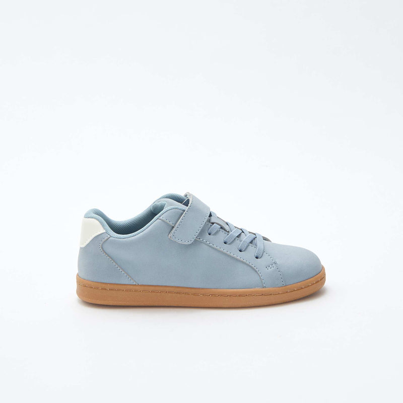 Baskets basses en suédine bicolore