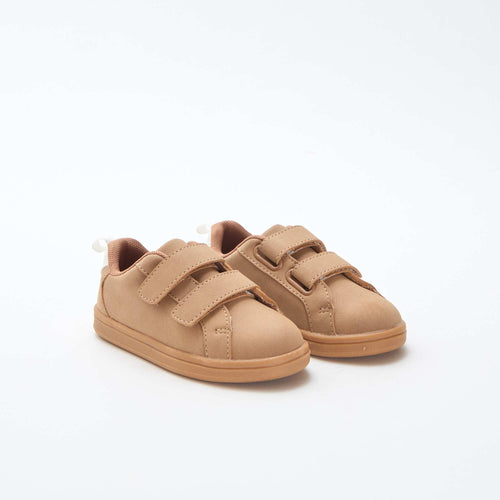 Baskets basses à scratch suédine bicolore