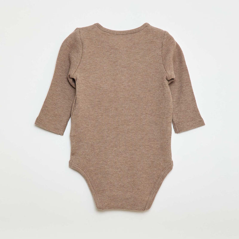 Body manches longues maille gaufrée