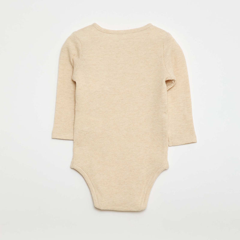 Body manches longues maille gaufrée
