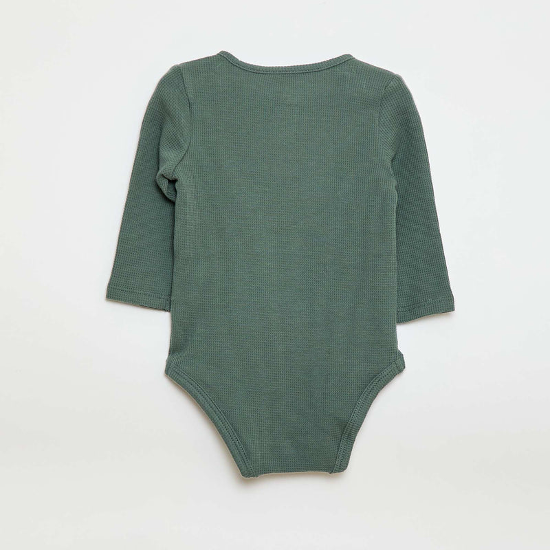 Body manches longues maille gaufrée