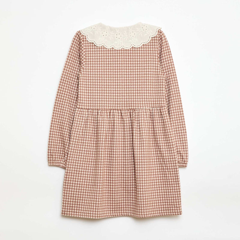 Robe en maille jacquard avec col claudine