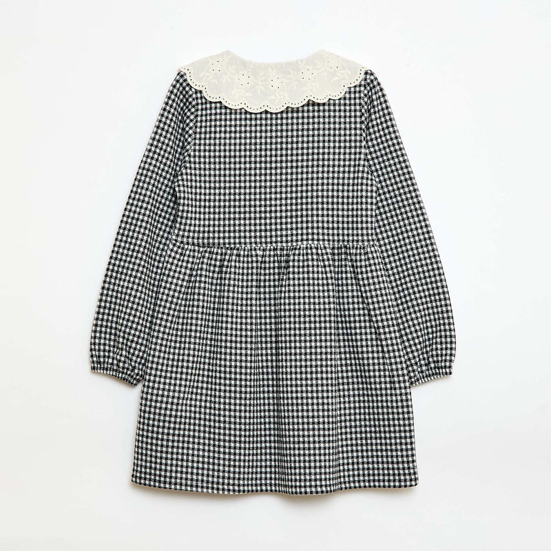 Robe en maille jacquard avec col claudine