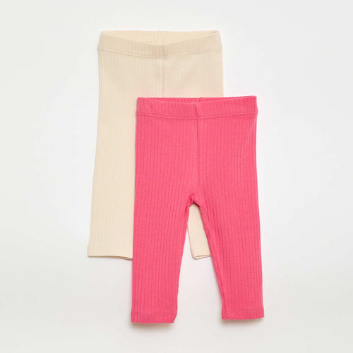 Lot de 2 leggings côtelés