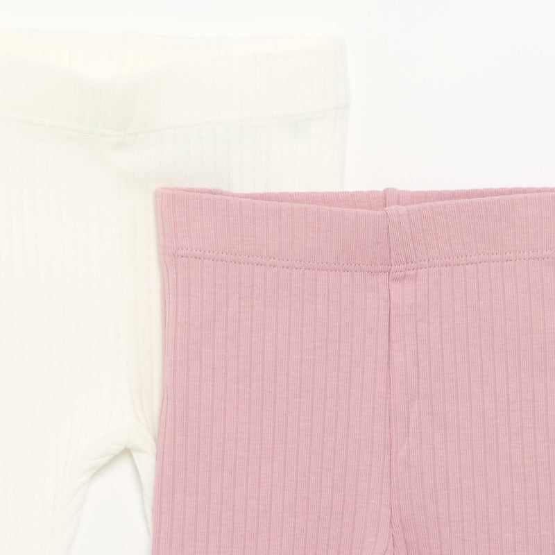 Lot de 2 leggings côtelés