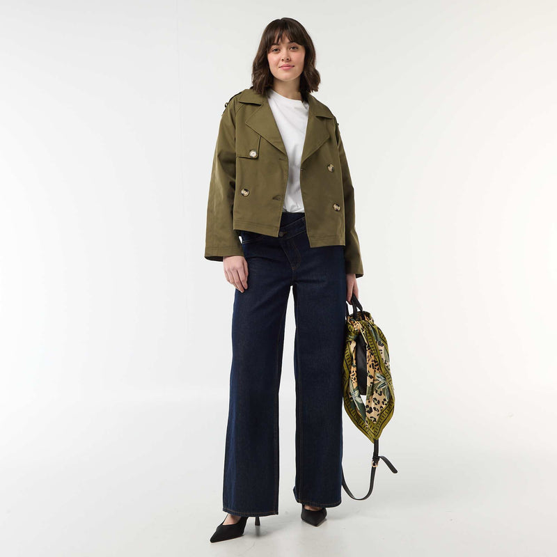 Trench court en coton – Kiabi Maroc