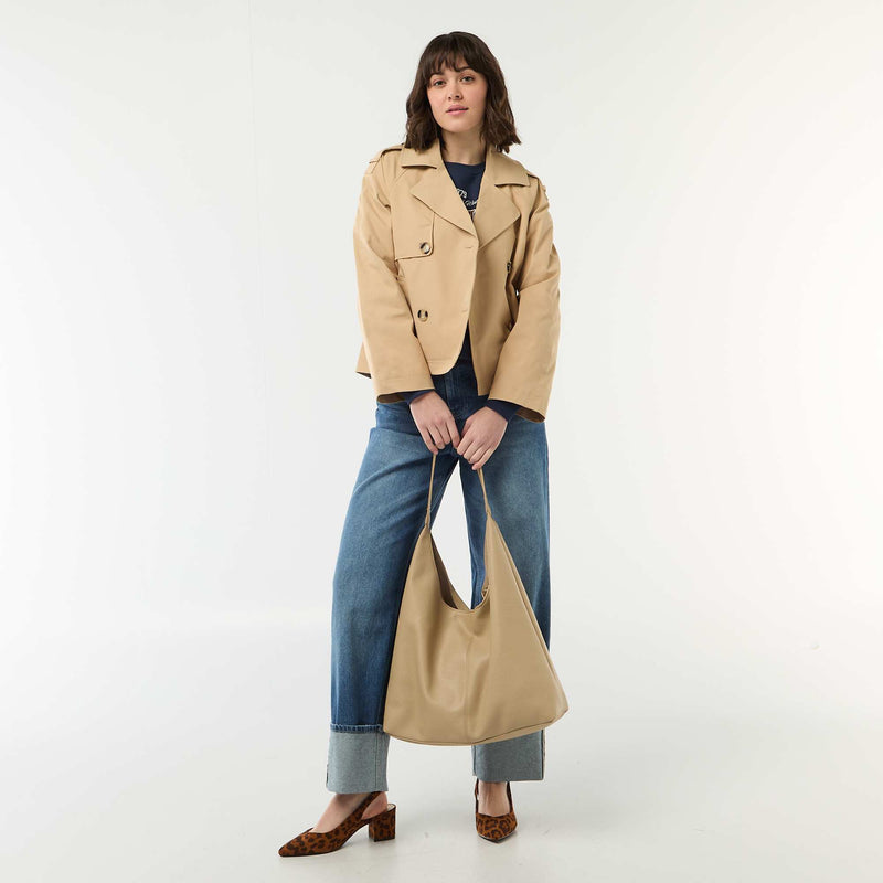 Trench court en coton – Kiabi Maroc