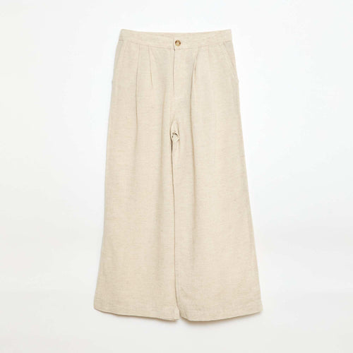 Pantalon large en lin mélangé