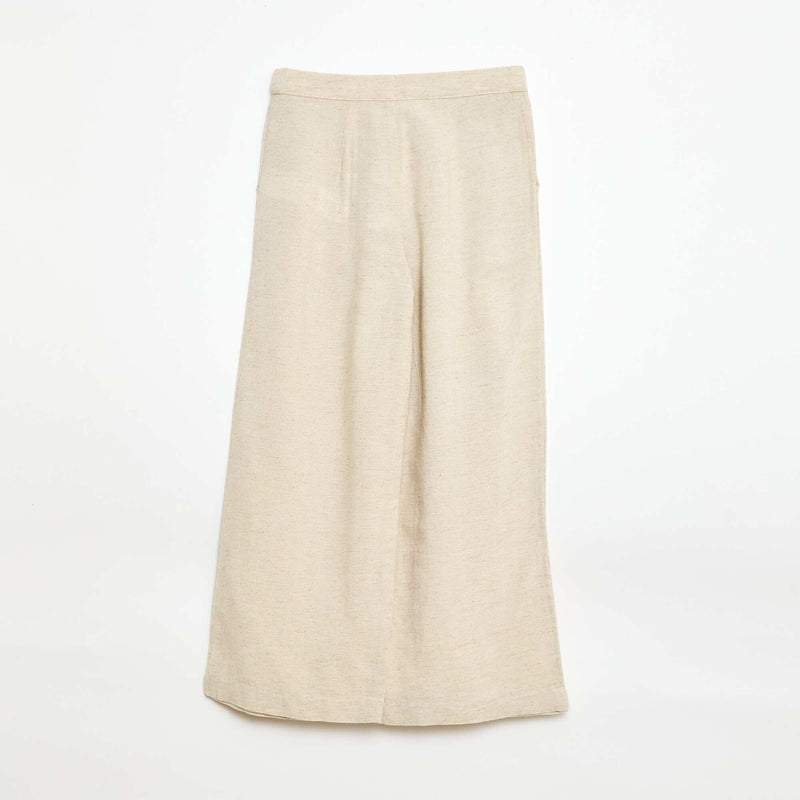Pantalon large en lin mélangé