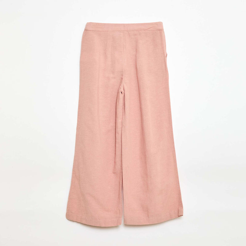 Pantalon large en lin mélangé