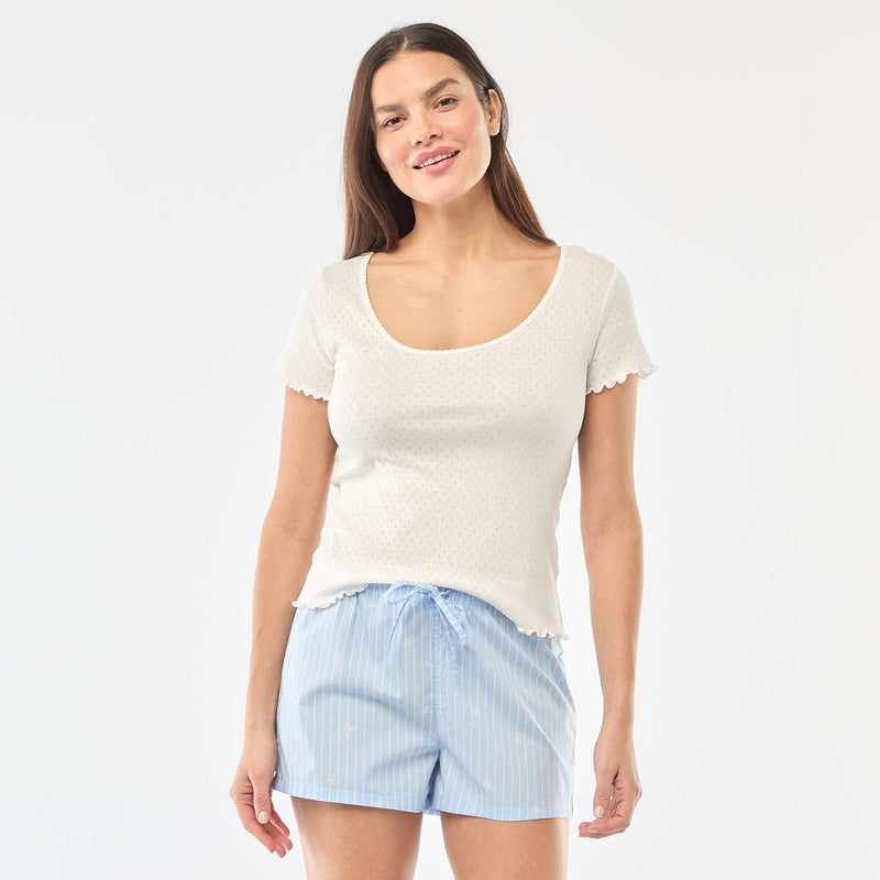 Tee-shirt de pyjama en maille pointelle