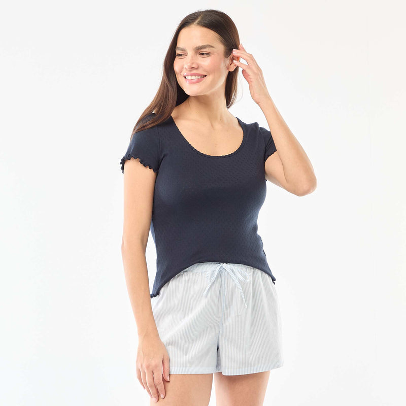 Tee-shirt de pyjama en maille pointelle