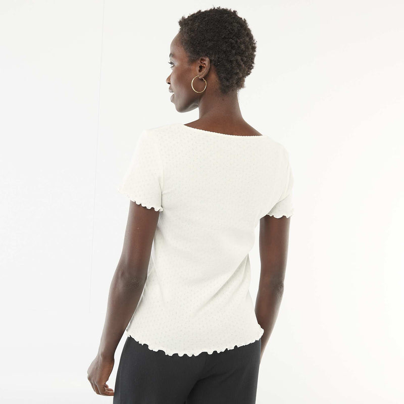 Tee-shirt de pyjama en maille pointelle
