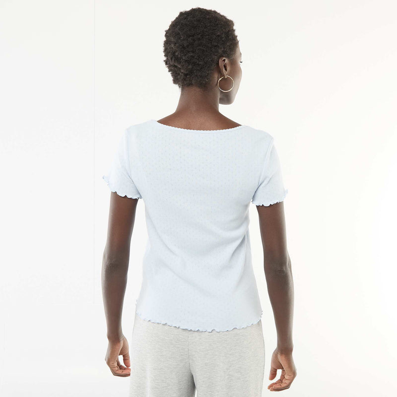Tee-shirt de pyjama en maille pointelle
