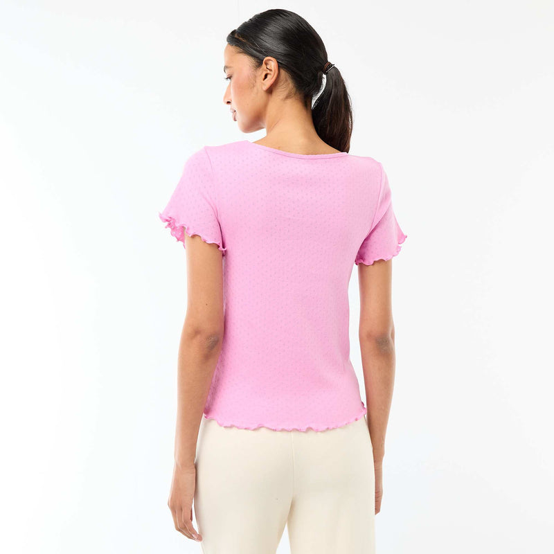 Tee-shirt de pyjama en maille pointelle