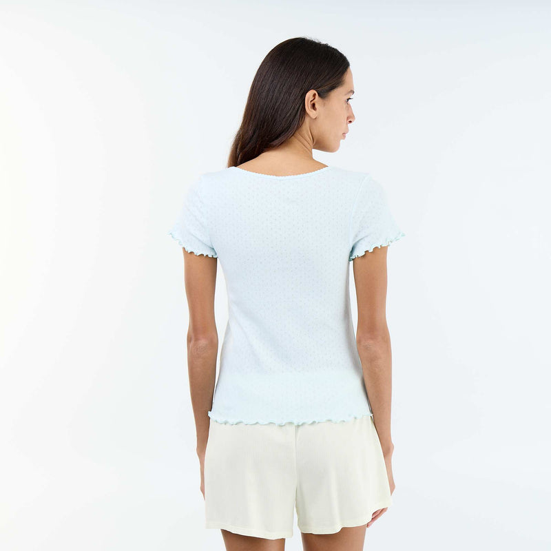 Tee-shirt de pyjama en maille pointelle