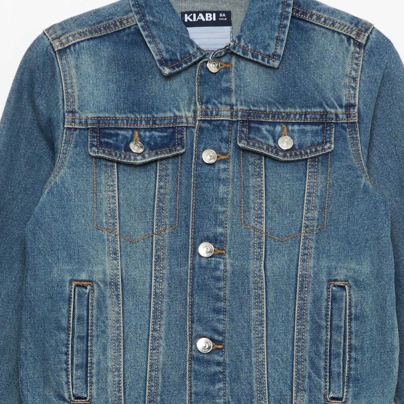 Veste en denim avec ouverture boutonnée