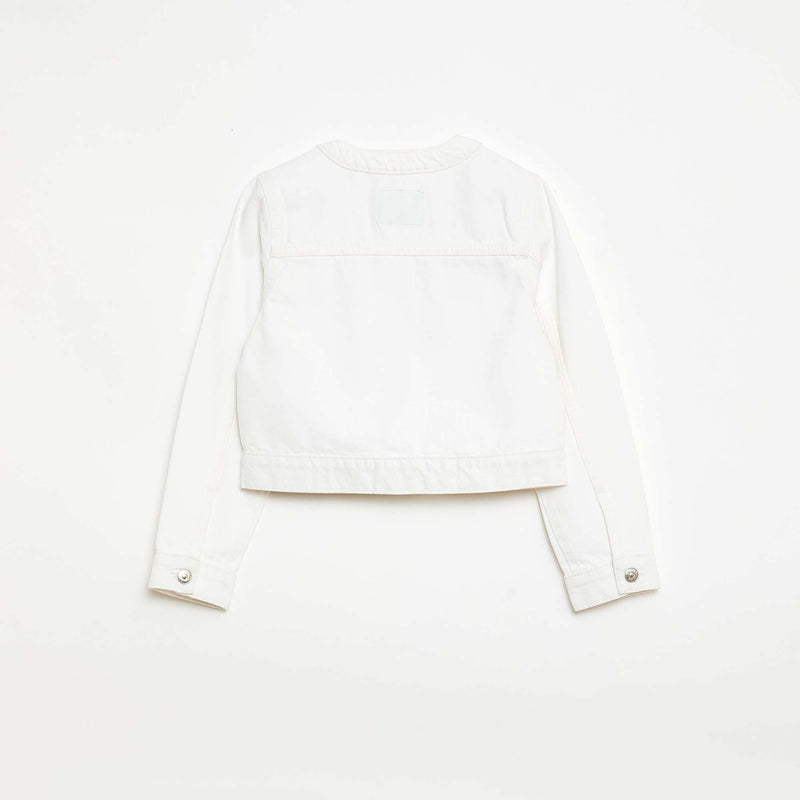 Veste en denim à col rond