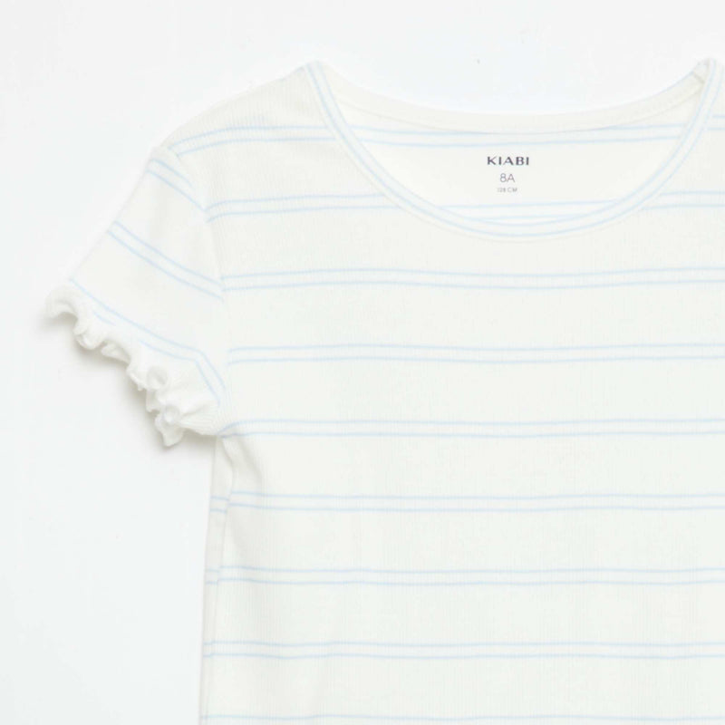 Ensemble de pyjama haut + short en rib coton