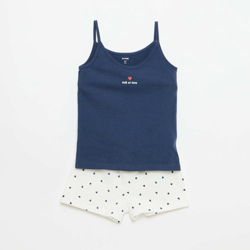 Ensemble pyjama court débardeur + short - 2 pièces
