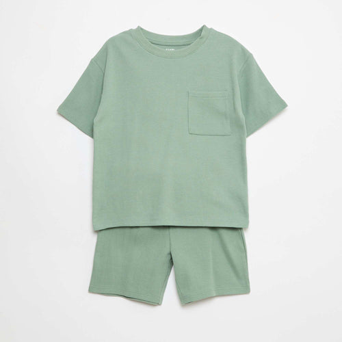 Ensemble de pyjama en coton uni