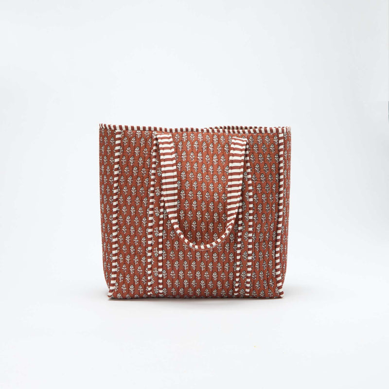 Sac cabas matelassé motif indienne