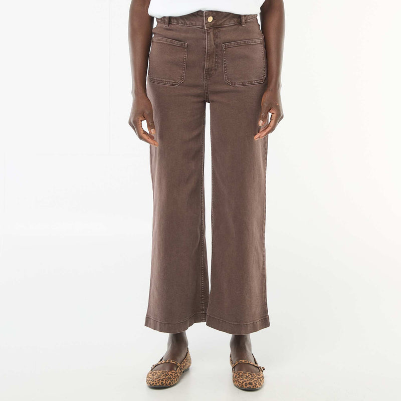 Pantalon wide leg coloré