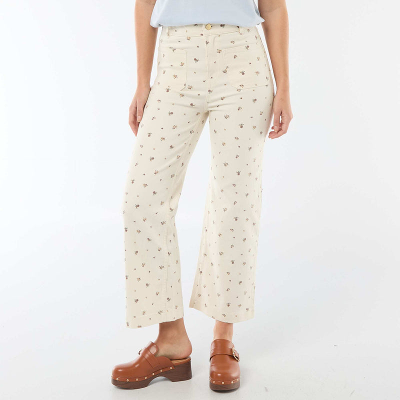 Pantalon wide leg coloré