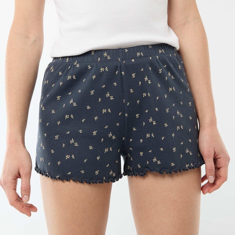 Short court de pyjama 'fleurs' all-over en coton