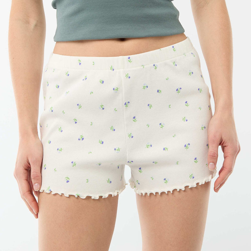Short court de pyjama 'fleurs' all-over en coton