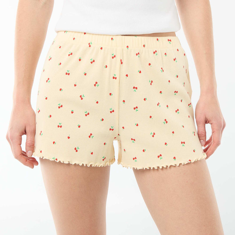 Short court de pyjama 'fleurs' all-over en coton