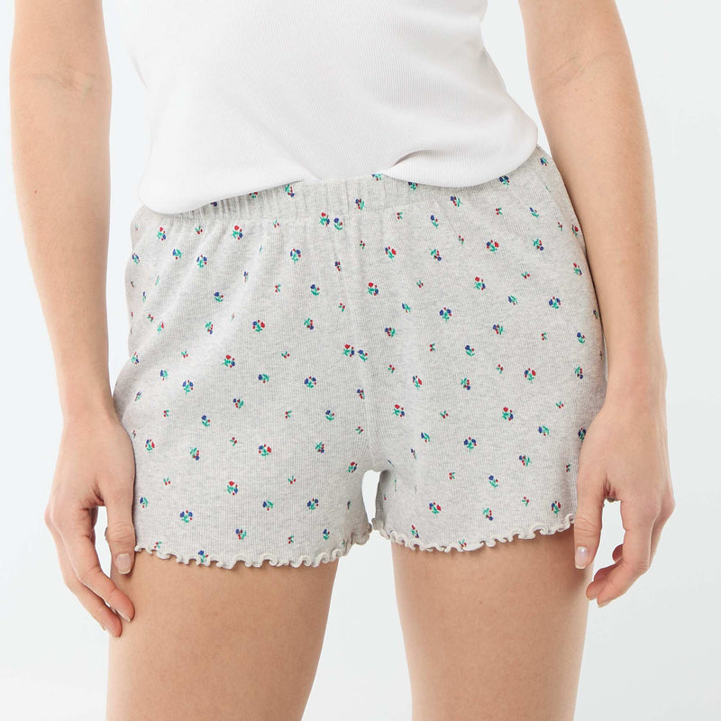 Short court de pyjama 'fleurs' all-over en coton