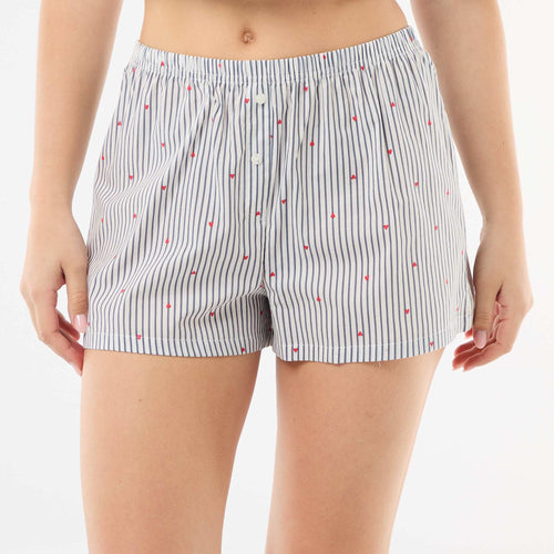 Short élastiqué all-over rayé