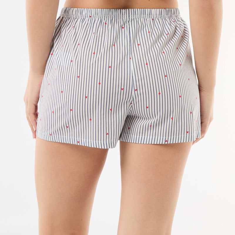 Short élastiqué all-over rayé