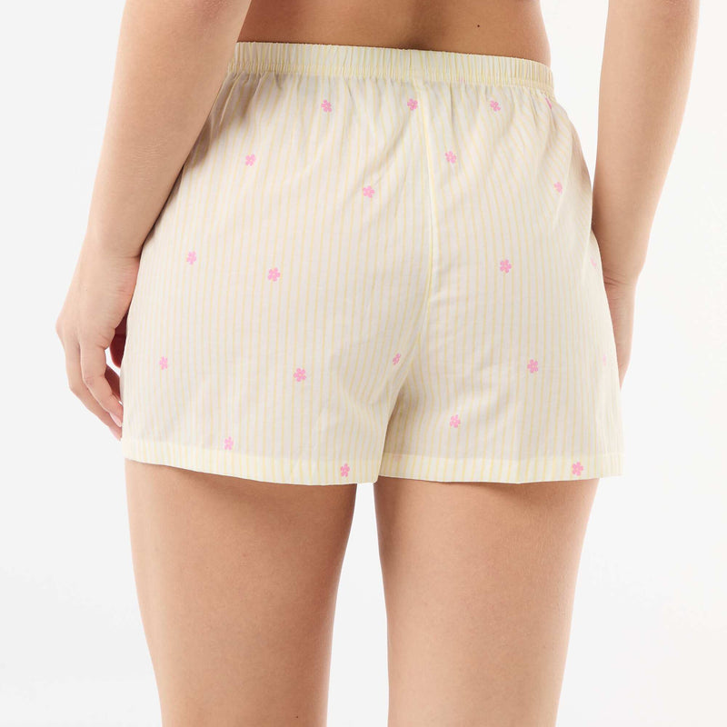 Short élastiqué all-over rayé