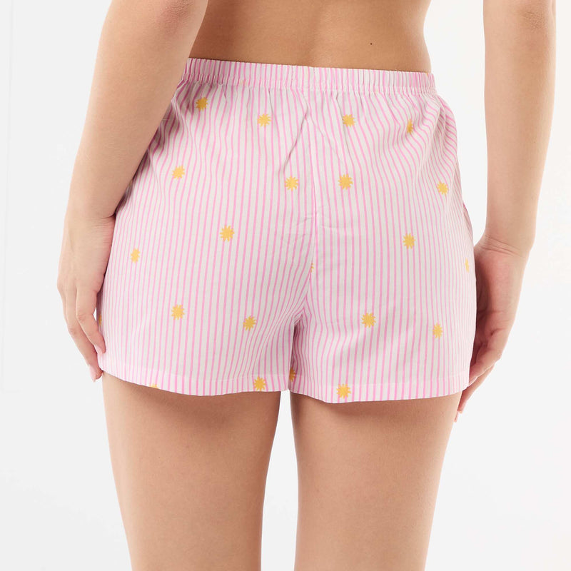 Short élastiqué all-over rayé