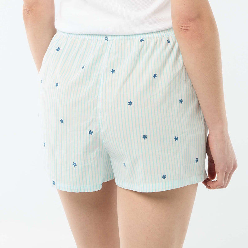 Short élastiqué all-over rayé