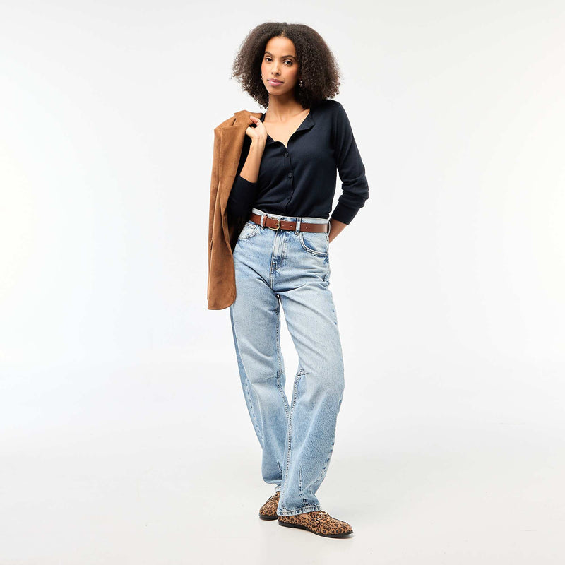 Gilet col rond uni