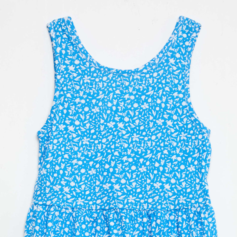 Robe en maille légère fine bretelles all-over en coton