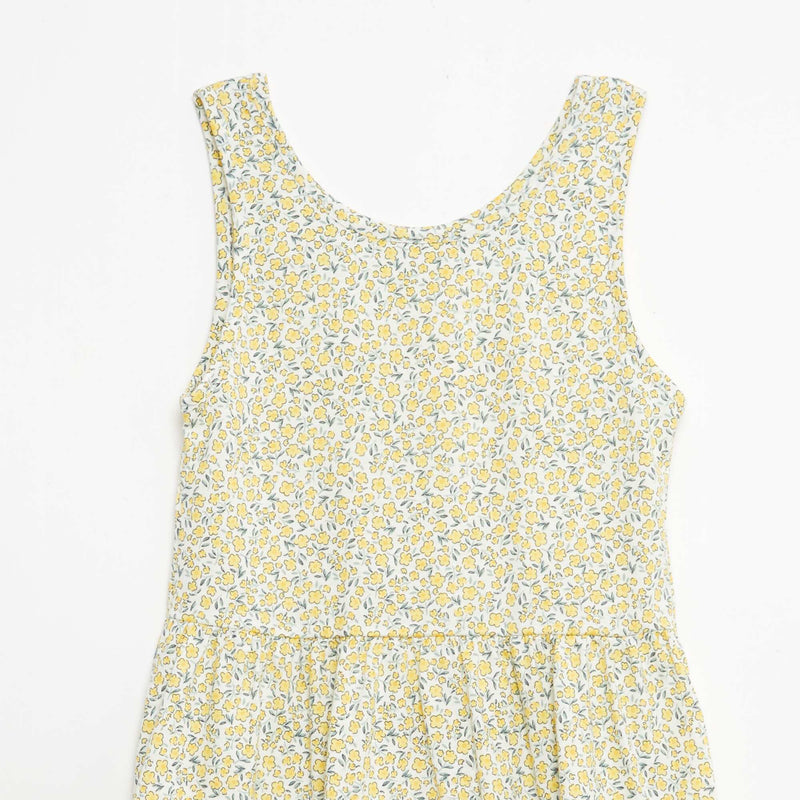 Robe en maille légère fine bretelles all-over en coton