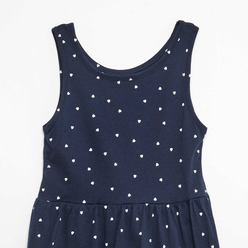 Robe en maille légère fine bretelles all-over en coton