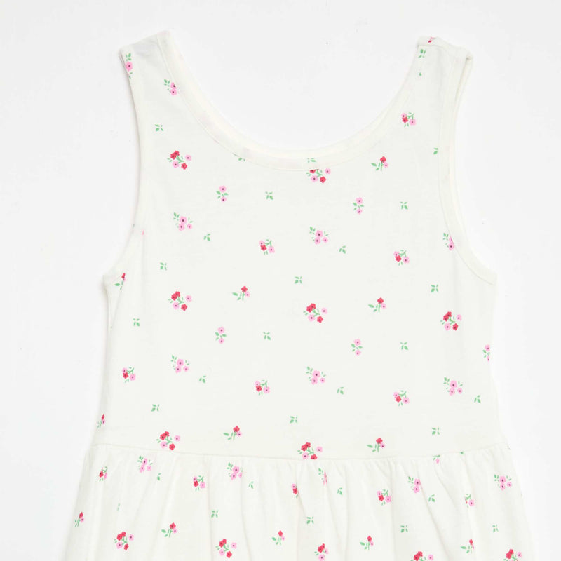 Robe en maille légère fine bretelles all-over en coton