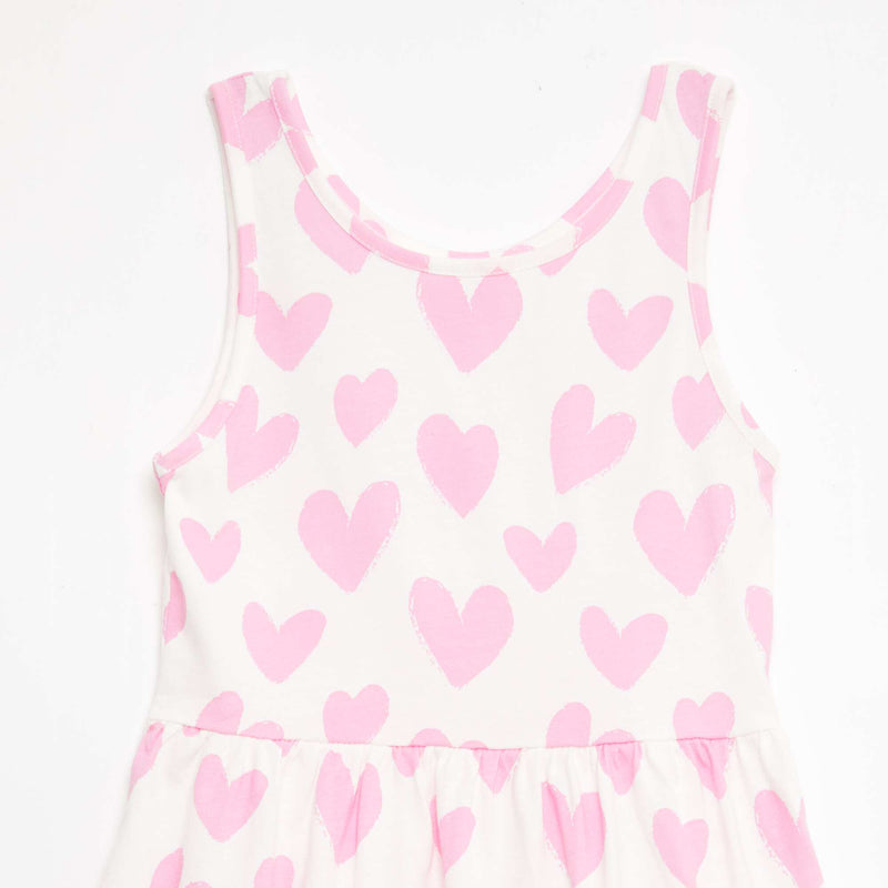Robe en maille légère fine bretelles all-over en coton