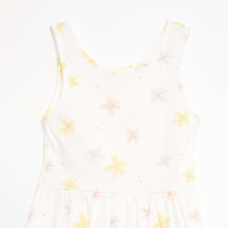 Robe en maille légère fine bretelles all-over en coton