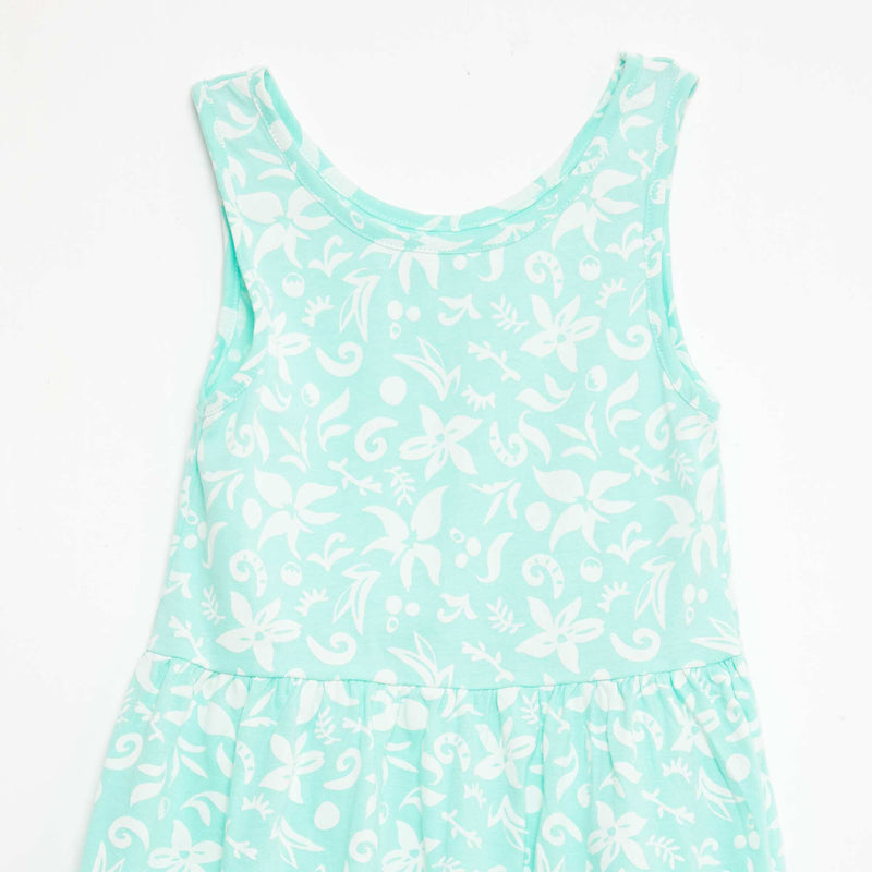 Robe en maille légère fine bretelles all-over en coton