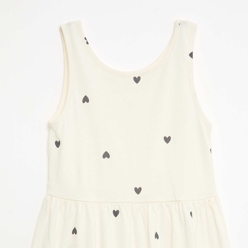 Robe en maille légère fine bretelles all-over en coton