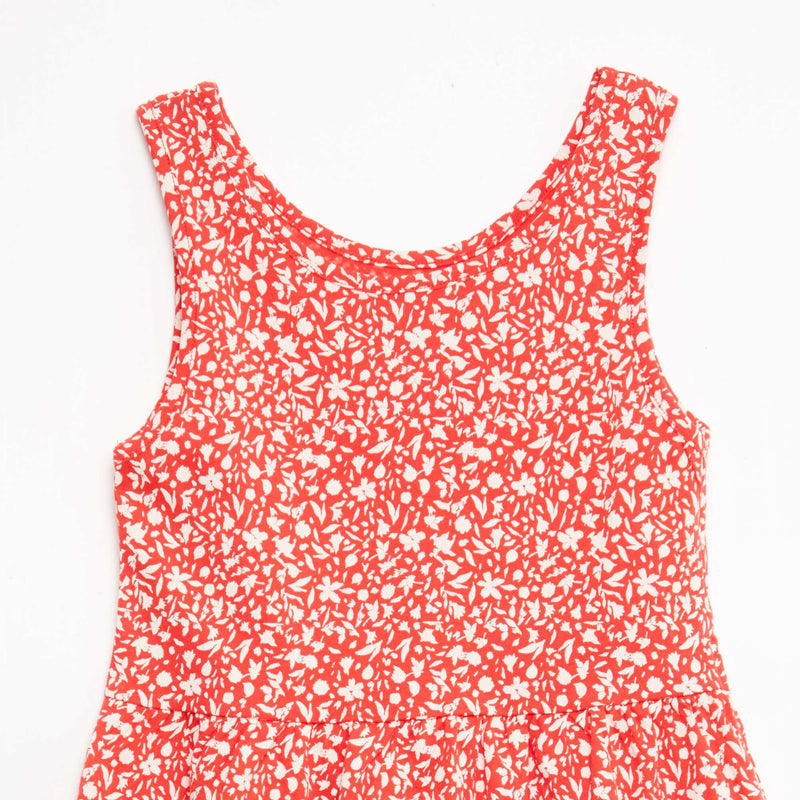 Robe en maille légère fine bretelles all-over en coton