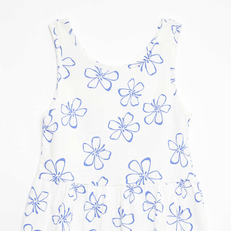 Robe en maille légère fine bretelles all-over en coton
