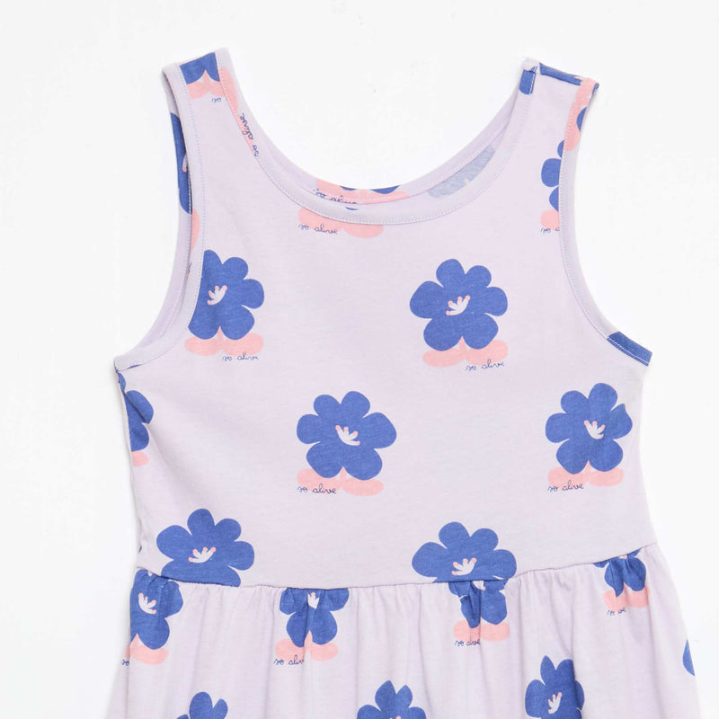 Robe en maille légère fine bretelles all-over en coton